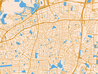 Fototapeta premium Bnei Brak, Israel – street map