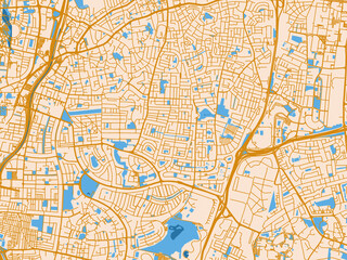 Fototapeta premium Simplified city layout of Ramat Gan, Israel