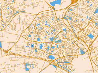 Obraz premium Cartographic city illustration of Ramla, Israel