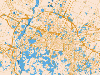 Fototapeta premium Cartographic city illustration of Bologna, Italy