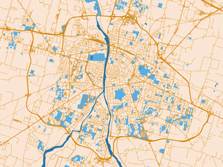 Fototapeta premium Urban cartographic illustration — Parma, Italy