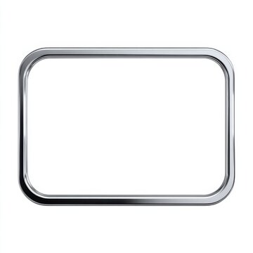 Rectangular metal frame with silver border on white background