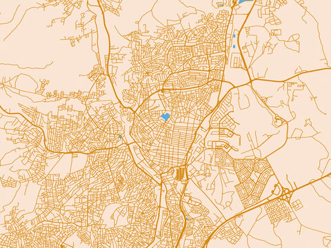 Urban map poster &mdash; Zarqa, Jordan