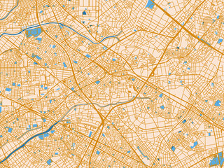 Obraz premium City grid layout map — Chiryu, Japan