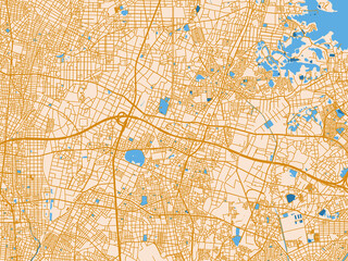 Fototapeta premium Urban grid map — Komaki, Japan