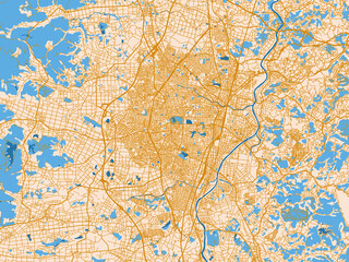 Fototapeta premium Street network map — Koriyama, Japan