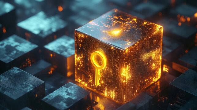 Golden lock-shaped data cube