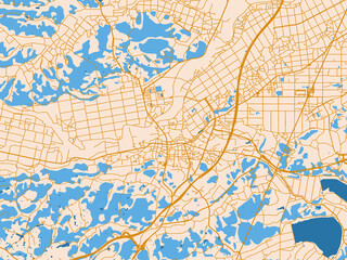 Fototapeta premium Geographic city layout of Kurihara, Japan