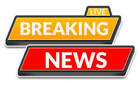 Breaking news lower third banner red urgent headline strip isolated png transparent background tv broadcast alert design template
