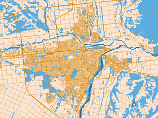 Obraz premium City layout map – Obihiro (Japan)