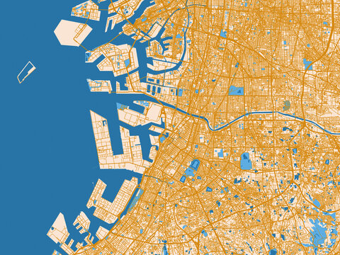 Sakai street network map &mdash; Japan