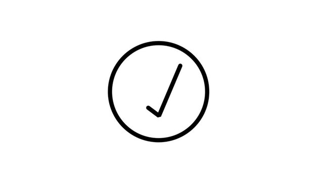 Success Checkmark Circle Motion Icon. Clean animation of a checkmark inside a circle representing success, verification, or approval.
