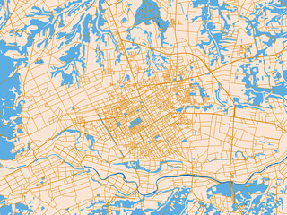 Fototapeta premium Urban cartographic illustration — Towada, Japan