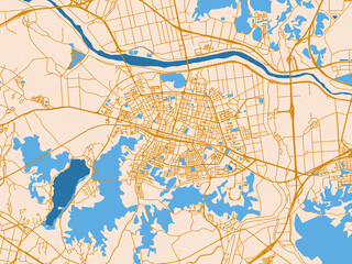 Fototapeta premium City layout map – Asan (Republic of Korea)
