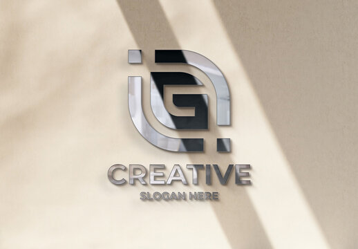 Logo on Office Wall with Shadows Mockup