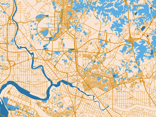 Fototapeta premium Pyeongtaek street network map — Republic of Korea