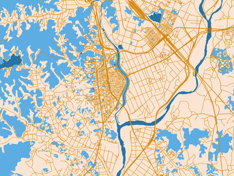 Graphic city map artwork of Sejong, Republic of Korea