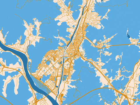 Yangsan &ndash; street map, Republic of Korea