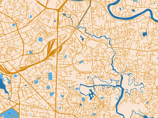 Fototapeta premium Street network map of Kolonnawa, Sri Lanka