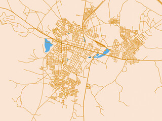 Fototapeta premium Graphic city map artwork of Oued Zem, Morocco