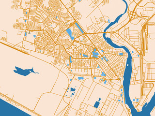 Obraz premium Urban grid map of Ciudad Lazaro Cardenas, Mexico