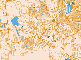 Fototapeta premium El Pueblito street grid map, Mexico