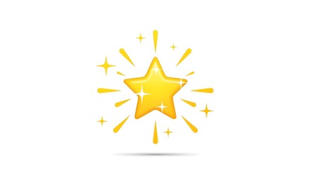 Obraz premium shining gold star with sparkles yellow glow and radiant effects for awards