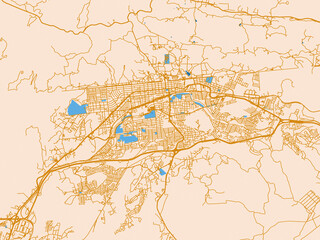 Naklejka premium Decorative city map of Tecate, Mexico