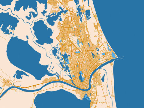 Simplified city layout of Tampico, Mexico
