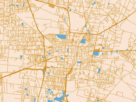 City layout map &ndash; Texcoco de Mora (Mexico)