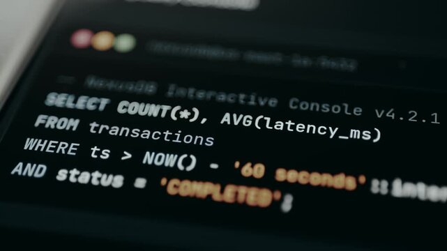 Query Console, SQL terminal with cycling queries on Execute