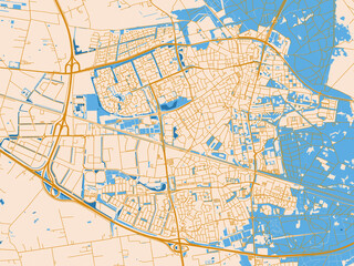 Fototapeta premium Geographic city layout of Ede, Netherlands