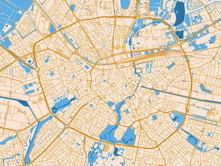 Naklejka premium Urban street grid of Eindhoven, Netherlands