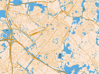Naklejka premium City layout poster of Geleen, Netherlands