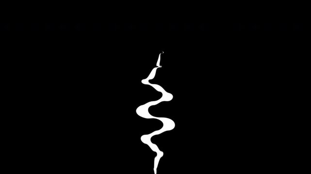 White smoke rising upward in a 2d cartoon design. Loop animation, transparent background, alpha channel. Overlay element can be used for cigarette smoke, steam, cloud, dust, natural pure wapor. 