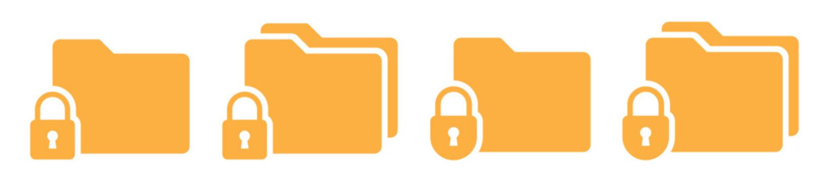 File folder locked icon, vector illustration