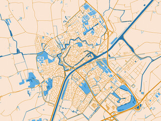 Fototapeta premium Street network map — Middelburg, Netherlands
