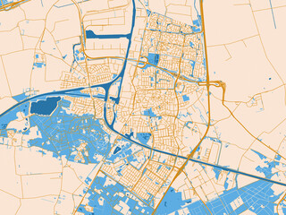 Fototapeta premium Urban grid map of Oosterhout, Netherlands