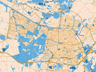 Obraz premium Street map of Tilburg, Netherlands