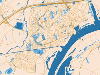 Fototapeta premium Tiel, Netherlands – urban map