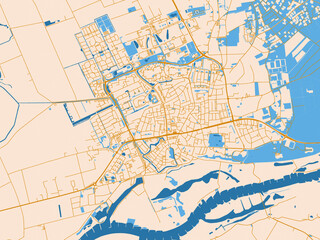 Fototapeta premium Urban street grid of Wageningen, Netherlands