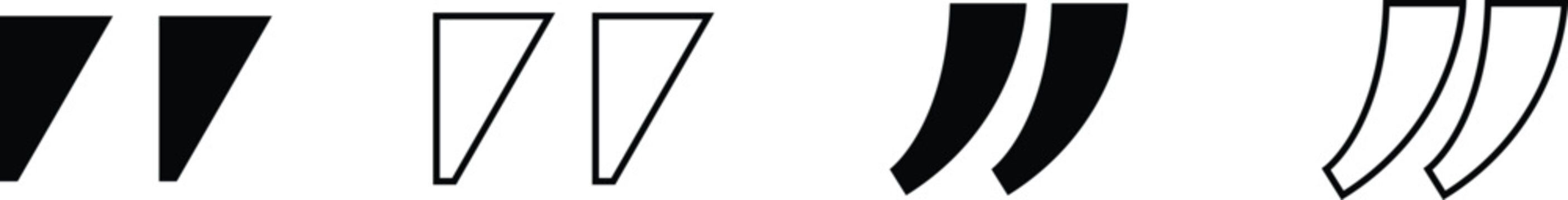 Quote mark collection black quotes Icon set speech marks and Inverted commas vector