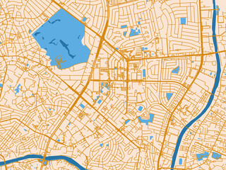 Fototapeta premium Urban planning style map of Pasig City, Philippines
