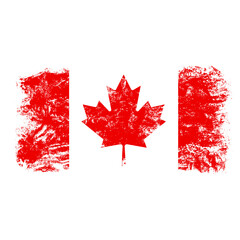 Canada national flag distressed maple leaf grunge style Isolated on transparent background © Muria