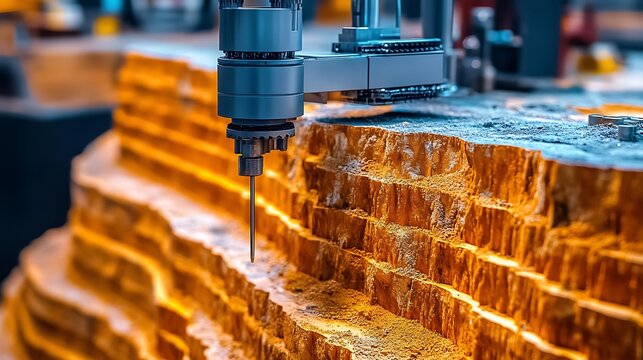 CNC Machine Engraving Wood with Precision Bit.