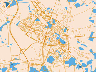 Naklejka premium City map poster — Lubin, Poland