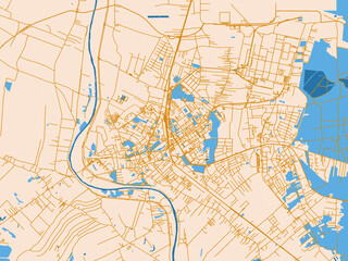 Fototapeta premium Minimal street plan of Mielec, Poland