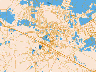 Naklejka premium Urban planning style map of Ostrowiec Swietokrzyski, Poland