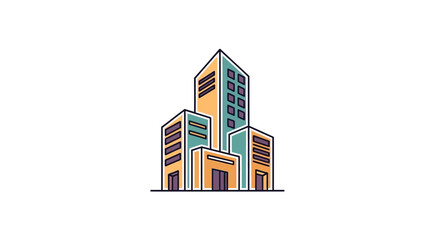 Fototapeta premium Modern Cityscape Buildings Vector Illustration