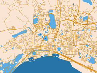 Fototapeta premium City grid layout map — Setubal, Portugal